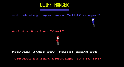 Cliff hanger Title Screen